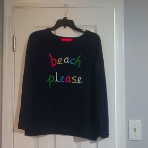 Lilly Pulitzer Navy Sweater with Multicolor Text